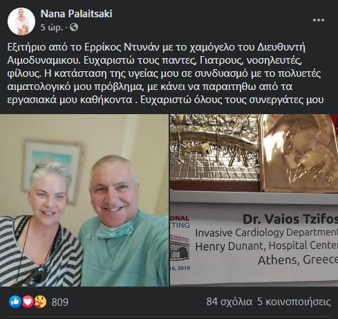 Νανά Παλαιτσάκη παραίτηση