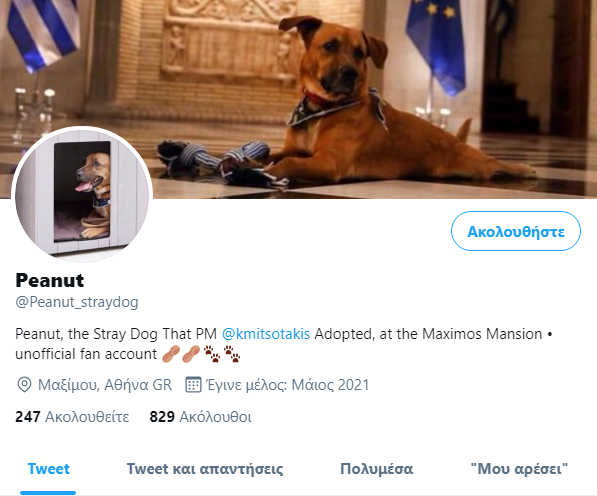λογαρισμός twitter peanut