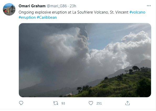 Έκρηξη Ηφαιστείου στην Καραϊβική